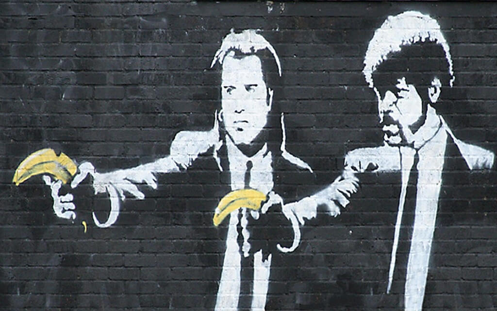 This image has an empty alt attribute; its file name is banksy-banana-1024x640.jpg