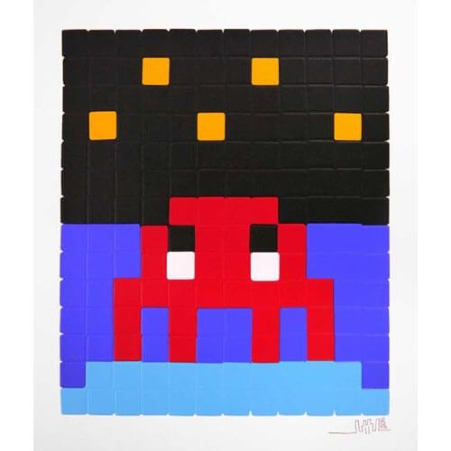 Space Invader - Space One (Red) Print