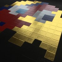 Space Invader - Gold Aladdin Print