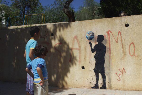 Pejac at Jabal Al-Weibdeh in Amman 'Rotation' Photo @ Pejac