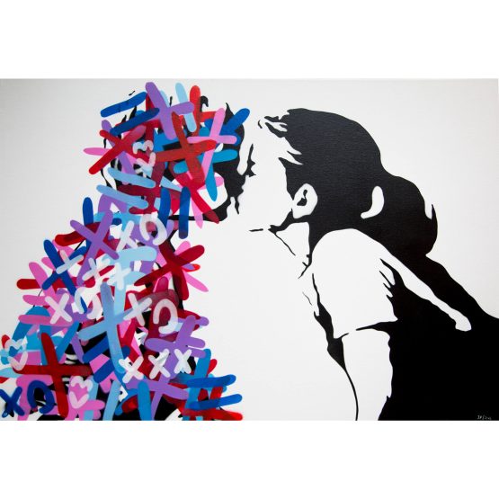 3Fountains - The Kiss (Red & Blue edition) AP Canvas