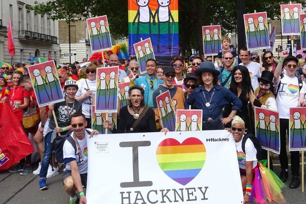 Street artist Stik, Pride in London 2016. Photo © Stik