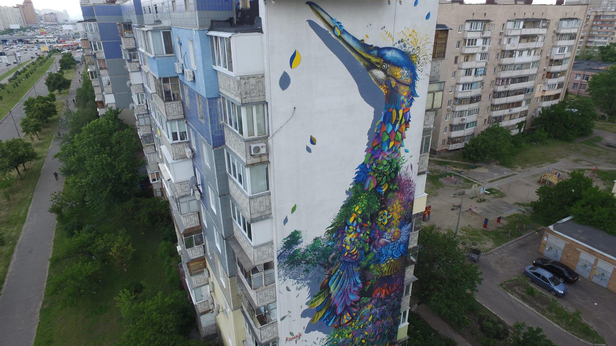 Street Artist Ernesto Maranje new walls in Kiev, Ukraine 2016