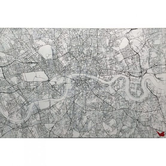 Nils Westergard - London Map Handsprayed on wood