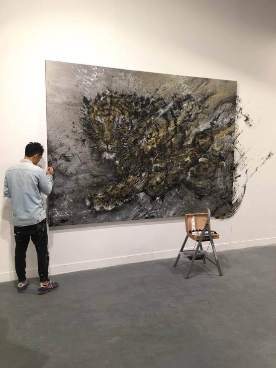 'Uncaged' by street artist Hua Tunan GraffitiStreet Underground 2016, London