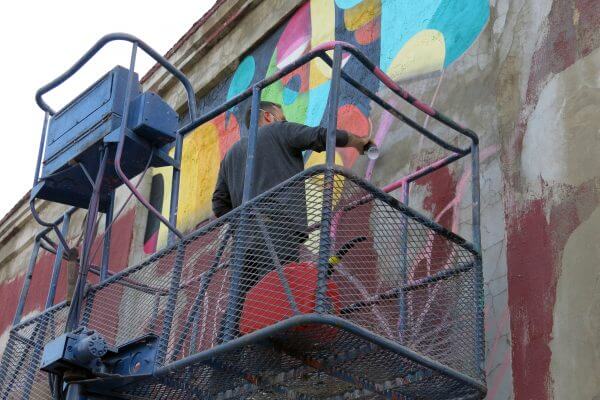 Ruben Sanchez, Street art mural, Brooklyn, New York City, 2016. Photo credit Luis Lucas.