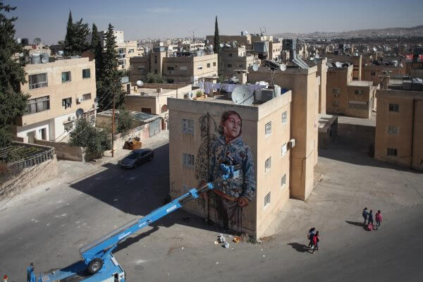 Fintan Magee, Street Art Mural, AptART, Jordan 2016