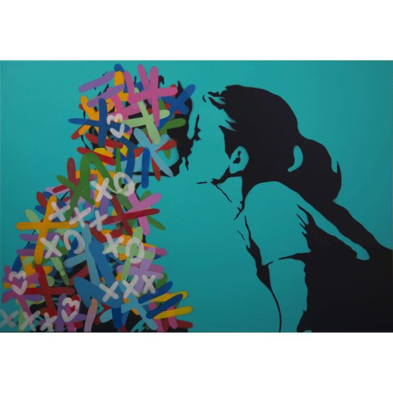 3F - The Kiss (Cyan Edition) Canvas