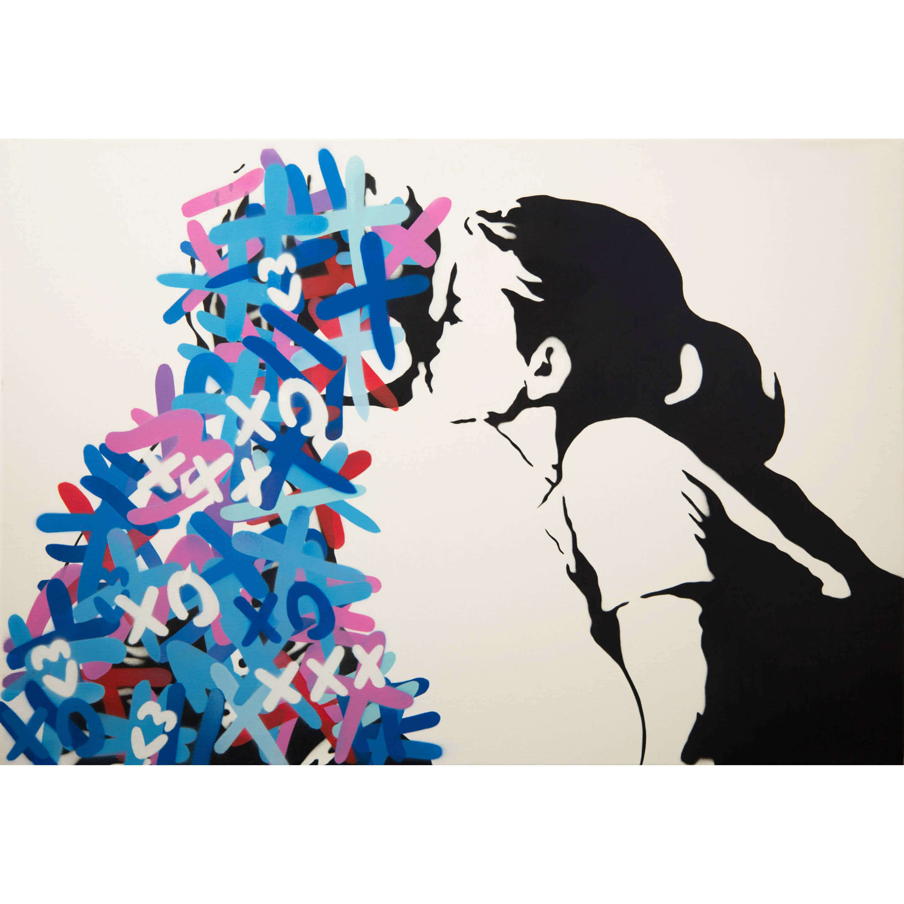3F - The Kiss (Blue & Red Edition) Canvas