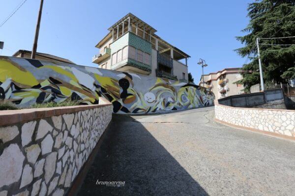 Giorgio Bartocci, NOSTOI Fest, Street Art Festival, Gerocarne, Italy Photo Credit Bruno Arena