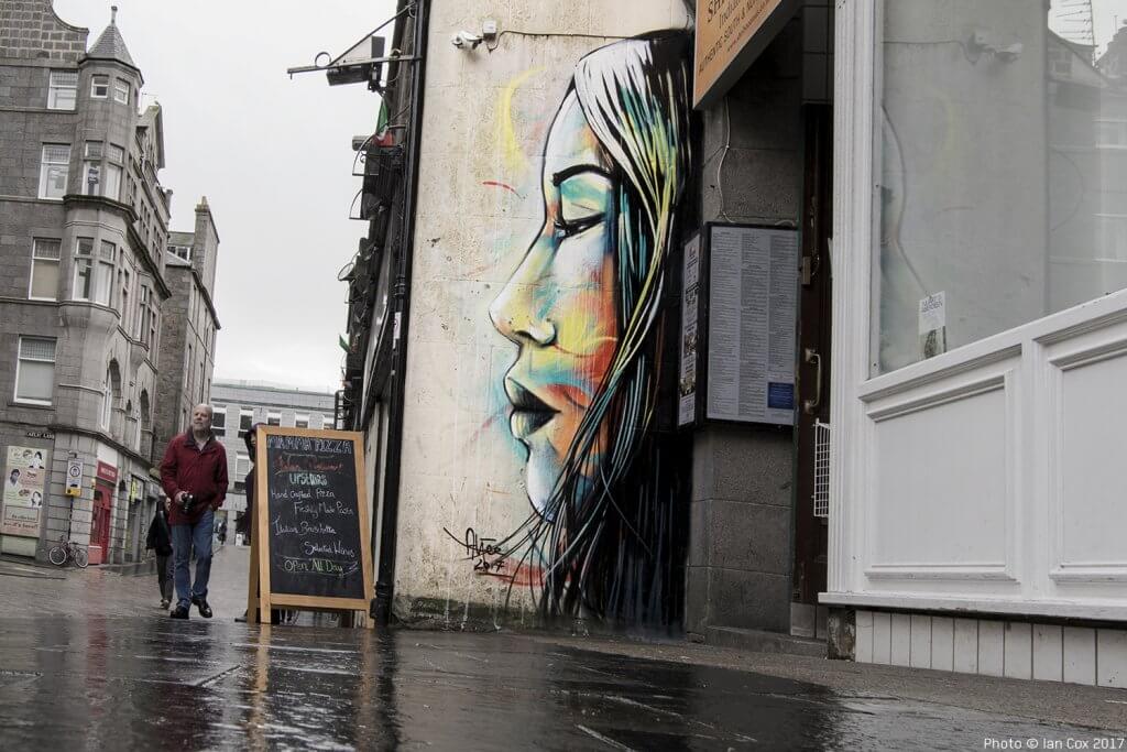 Alice Pasquini, Nuart Aberdeen Street Art Festival 2017. Photo Credit Ian Cox