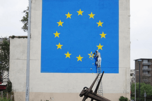 Banksy - Europe Flag Brexit Street Art Dover 2017