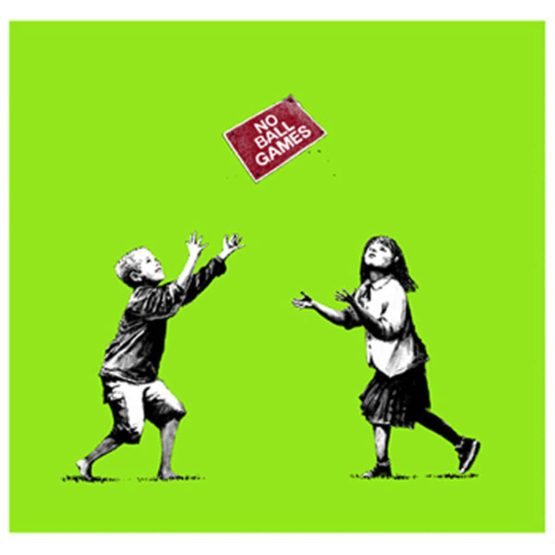 Banksy - No Ball Games (Green) Print (Signed)