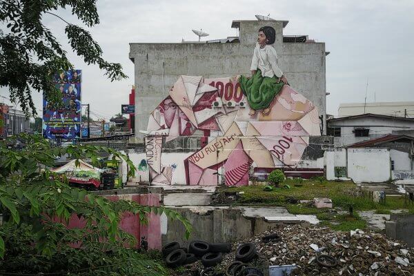 Ernest Zacharevic, Splash and Burn, Sumatra. Photo Credit Ernest Zacharevic