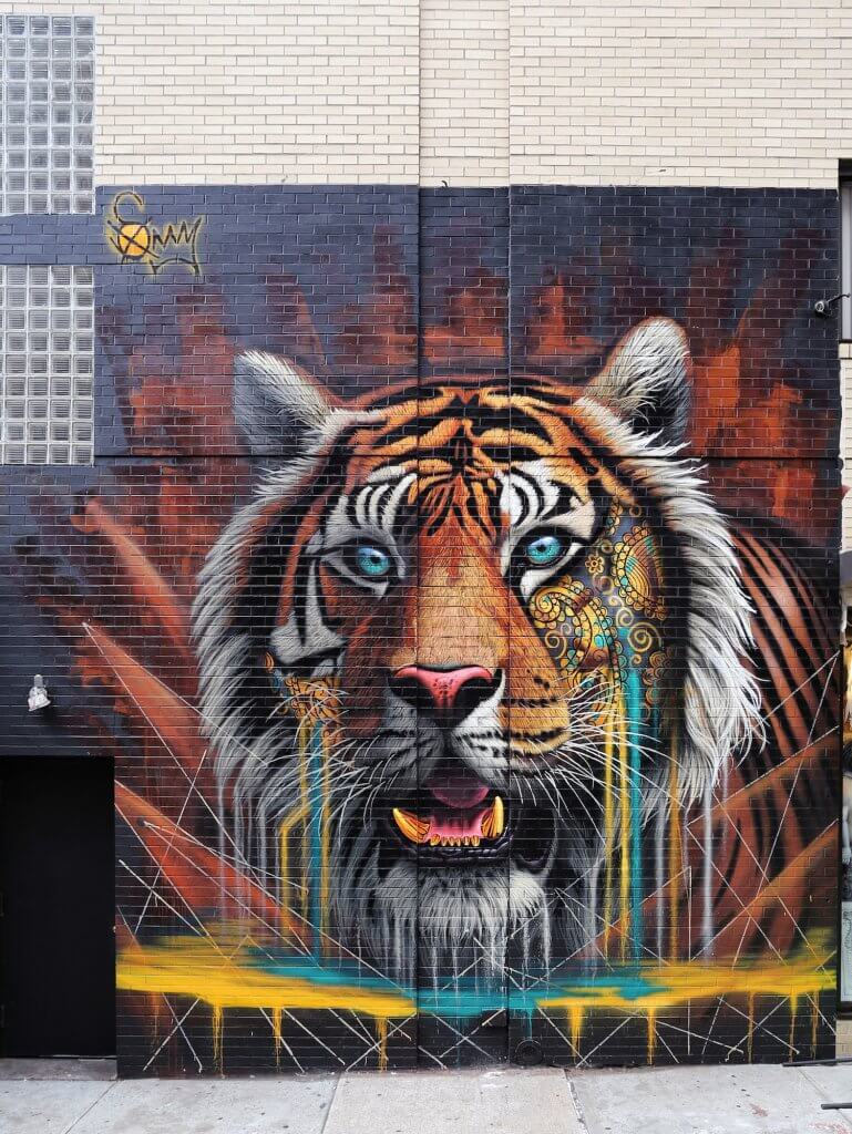 Sonny, Tiger Street Art Mural, Soho New York City, Project CAT, The LISA Project NYC, 2017. Photo Credit @Just_a_Spectator
