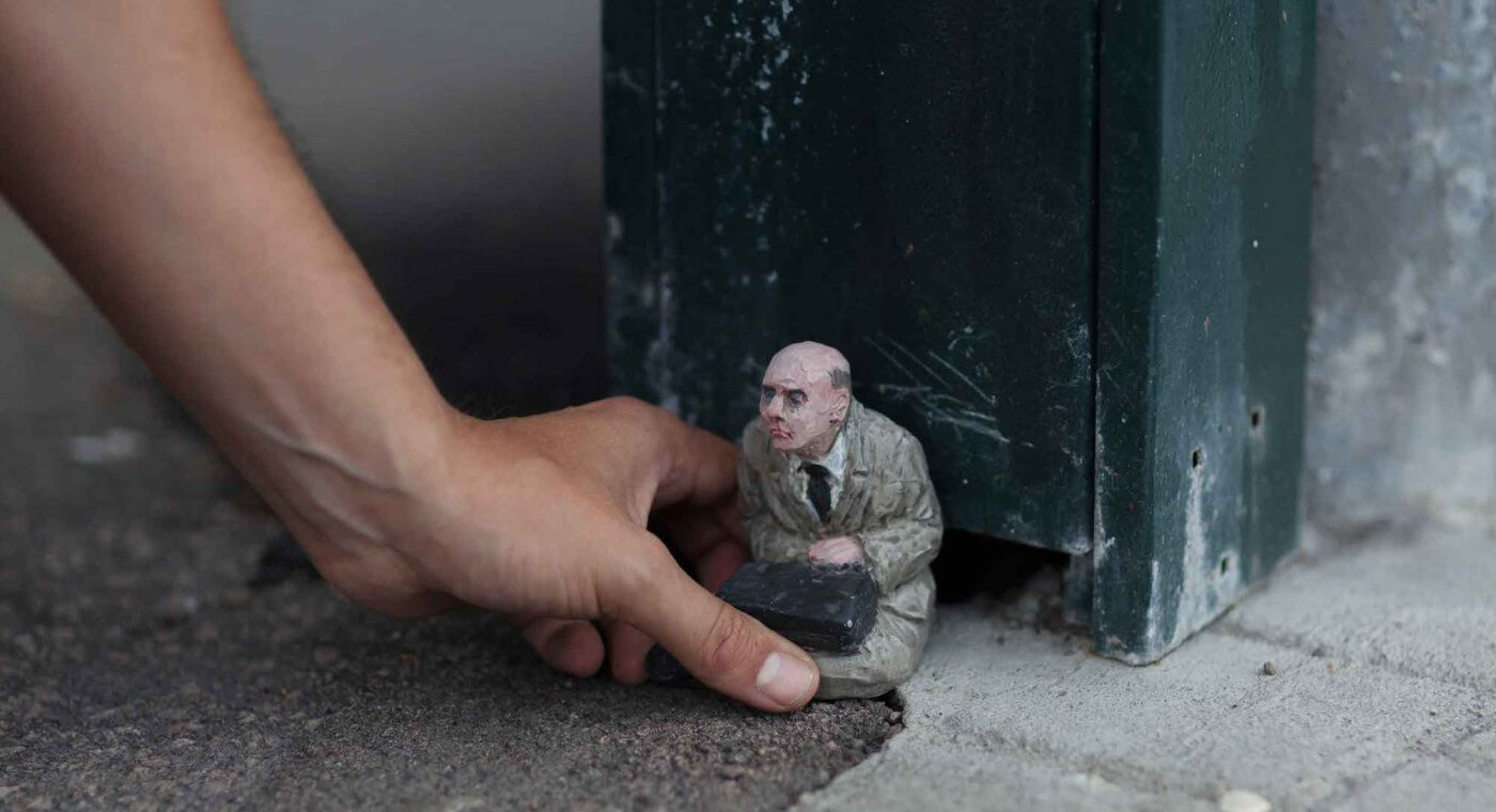 Isaac Cordal, Street Art Akerselva River, Nuart Oslo 2017. Photo Credit Trym Schade Warloe