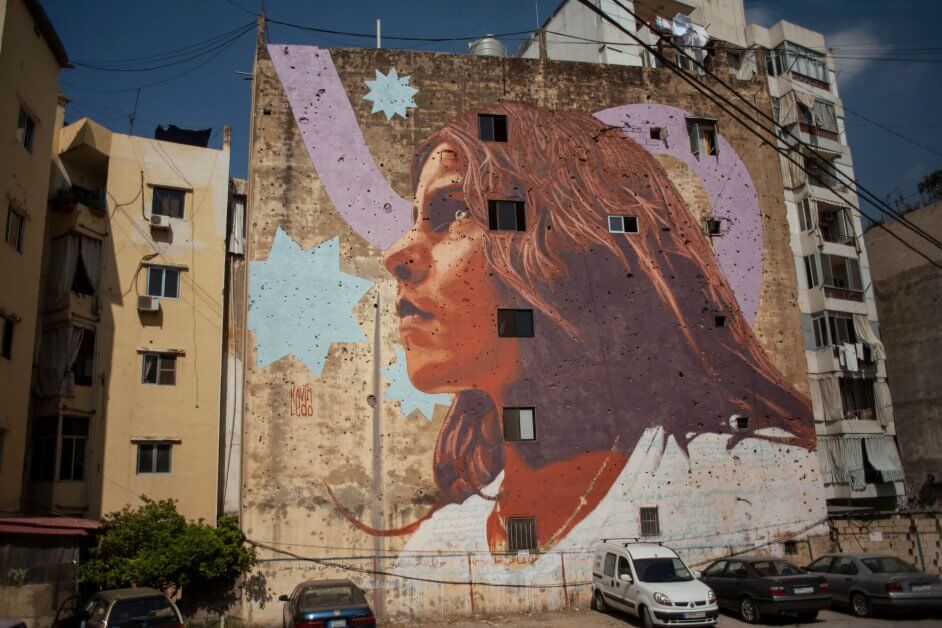 Kevin Ledo’s Street Art Mural Inspires Hope for a Better Future, Beirut 2017