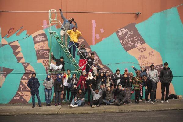 Ernesto Maranje and Suhaib Attar collab, Street Art Portland. Photo Credit AptART 2018.
