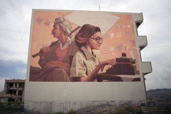 Pat Perry, Street Art Mural, Iraq 2018. Photo credit AptART