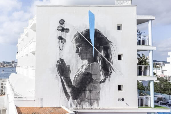 INO, Street Art Mural "Hopeless", Bloop Art Festival, Ibiza 2018