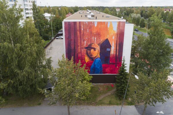 Andrew Hem, UPEA Street Art Festival, Finland 2018. Photo Credit Hannu Uusitalo