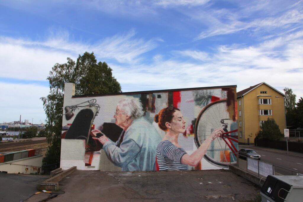 Helen Bur, UPEA Street Art Festival, Finland 2018.