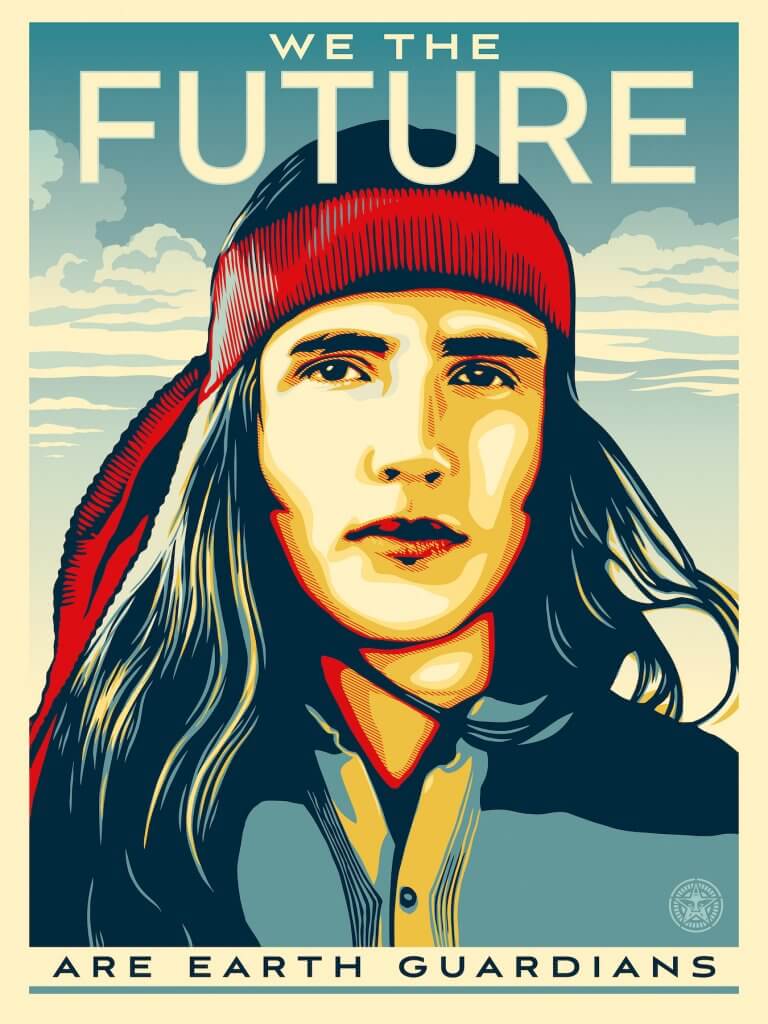 Activist Xiuhtezcatl-Martinez, We The Future. Poster Credit Shepard Fairey
