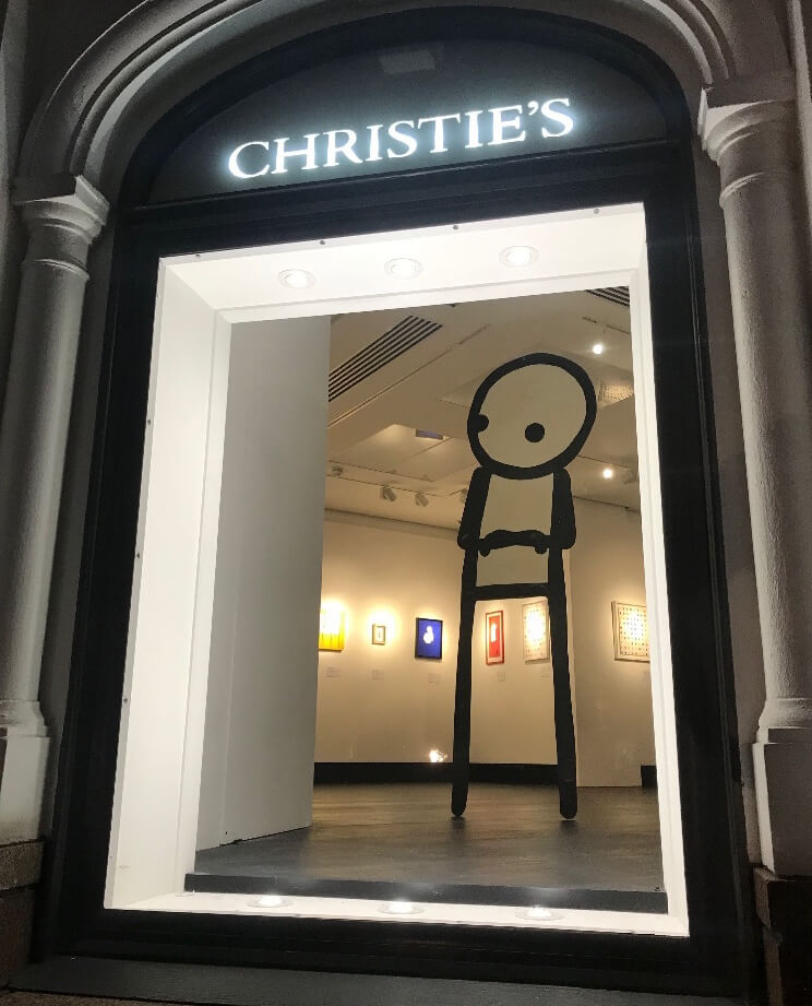 Stik Sculpture Fetches a Staggering £150,000 at Christies Auction for Theatre Charity, 2018