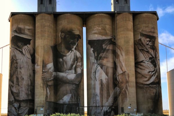 Guido Van Helten, The (Wimmera-Mallee) Silo Art Trail -Brim was completed in late 2015. Photo Credit Annette Green