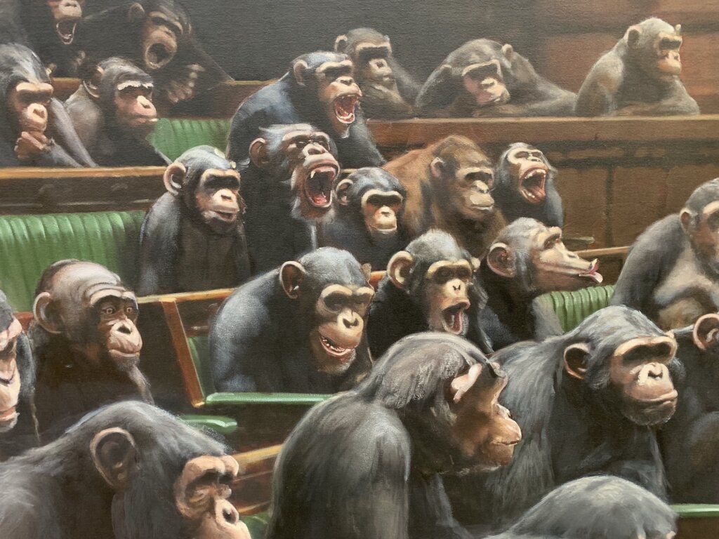 Banksy 'Devolved Parliament' Bristol Museum 2019. Image © GraffitiStreet.com