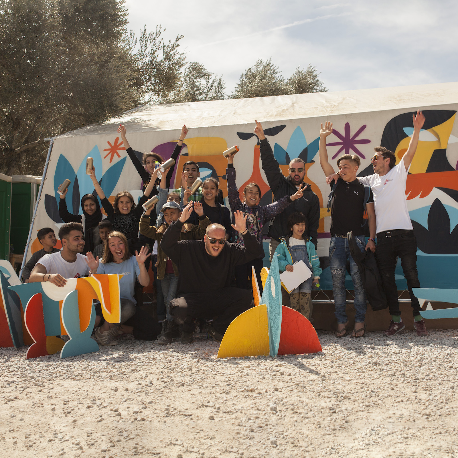 Ruben Sanchez’s Latest Mural Revives the Lost Art of Caring, Lesbos 2019