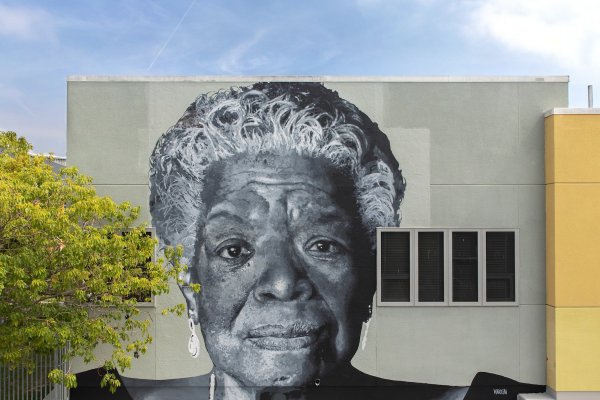 Shawm Michael, Maya Angelou Mural Festival, Los Angeles 2019. Photo Credit Static Medium