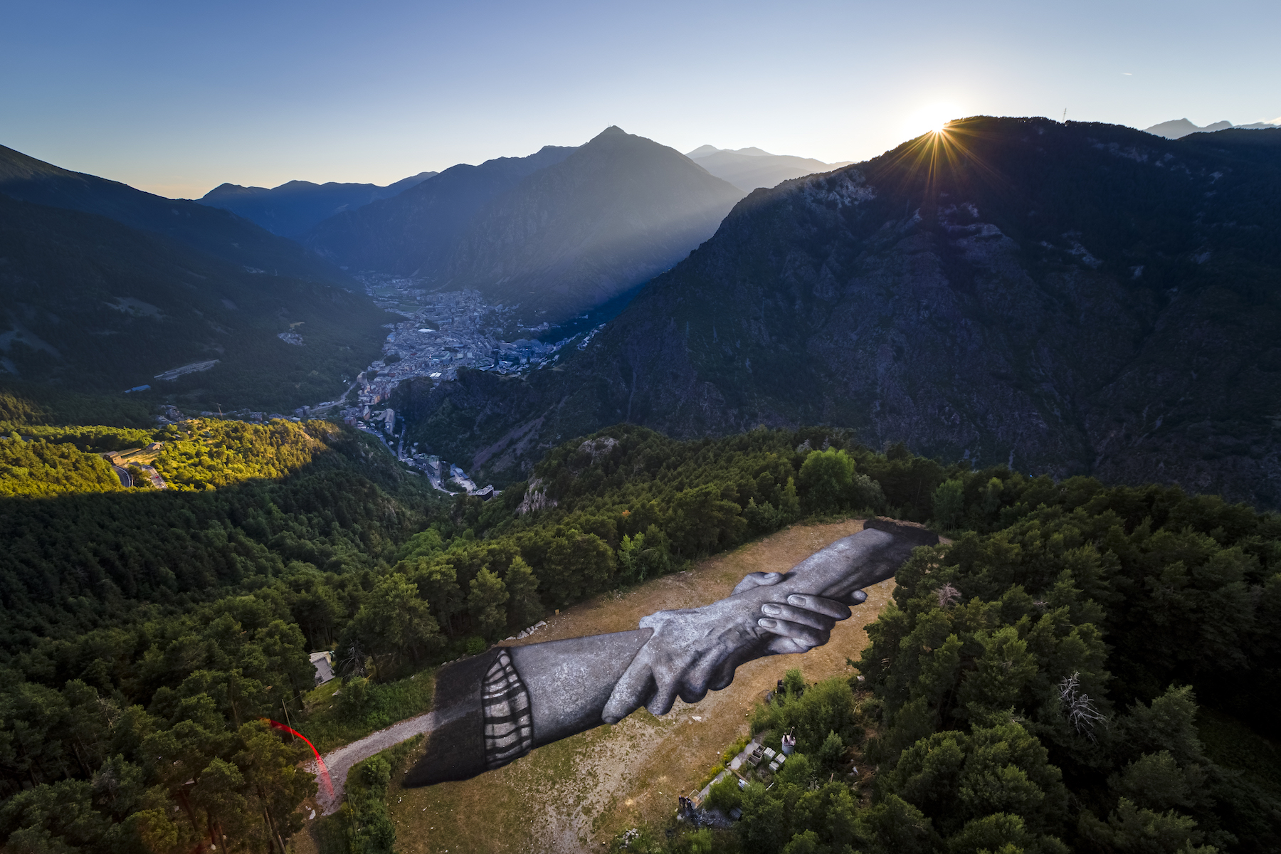 Artist Saype’s Worldwide Symbolic Human Chain extends to Andorra, 2019