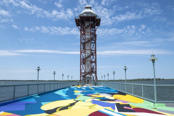 SatOne 'Flotsam', Observation deck of Dobbin’s Landing, Erie, Pennsylvania, United States 2019. Photo Credit Iryna Kanishcheva