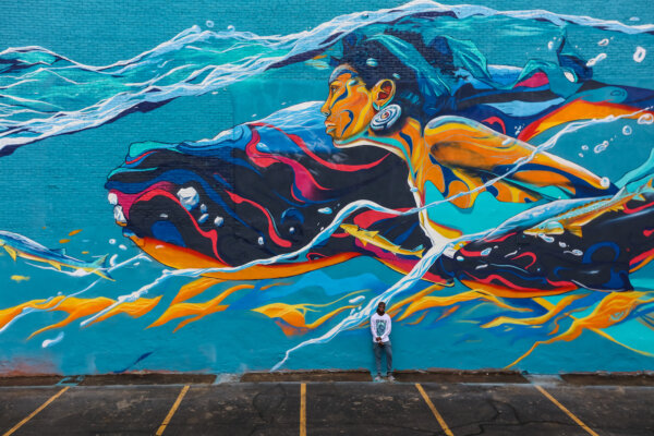 Taj Francis, Sea Walls: Artists for Oceans, Street Art Festival Boston, 2021.