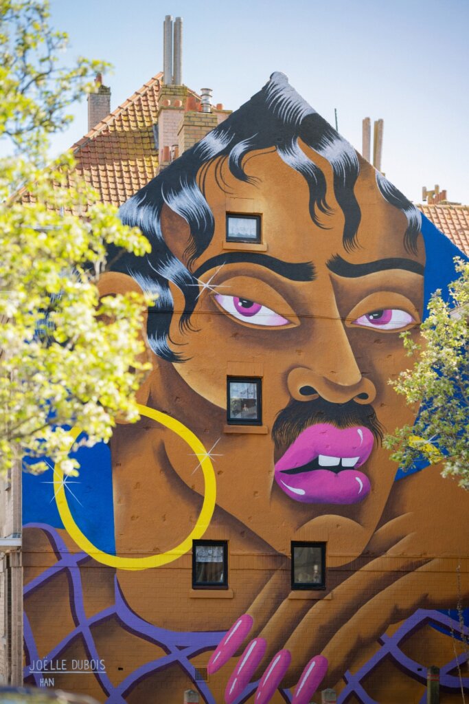 Joelle, The Crystal Ship Street Art Festival Making Big Waves in Ostend, Belgium 2023. Image © Jules Cesure