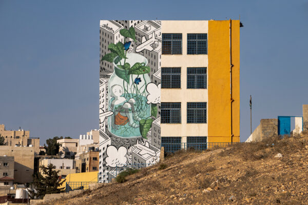 Millo's New Mural "Essential" Brings Attention to Jordan's Water Crisis In the heart of Amman, Jordan. Image © Millo