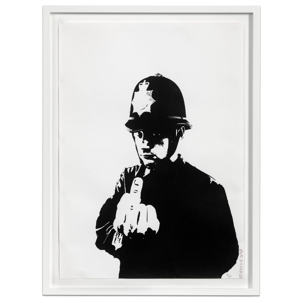 Authentic Banksy Rude Copper print with Pest Control COA for sale