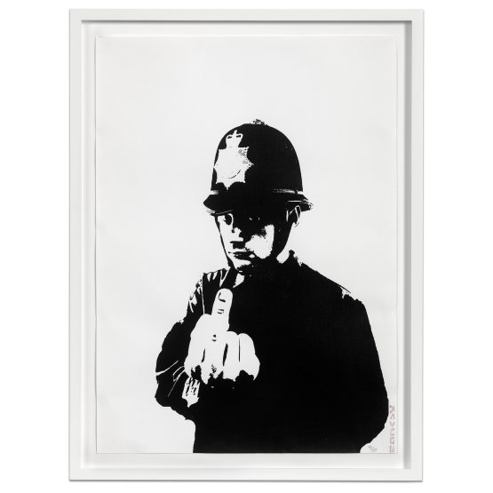 Authentic Banksy Rude Copper print with Pest Control COA for sale