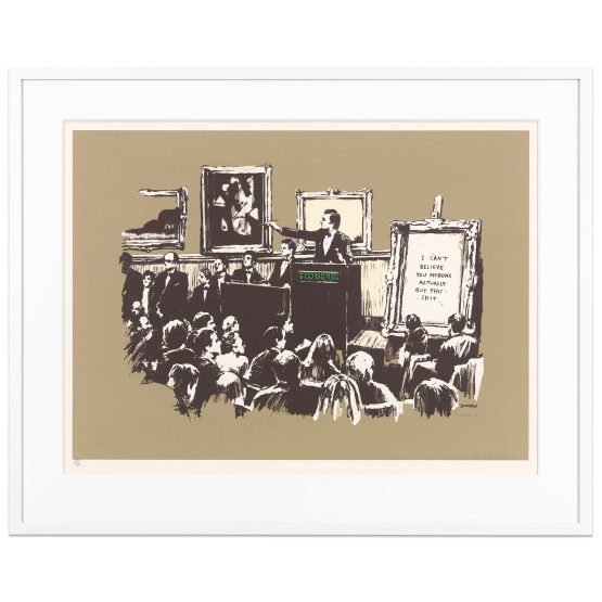 Authentic Banksy Morons Sepia signed print with Pest Control COA for sale