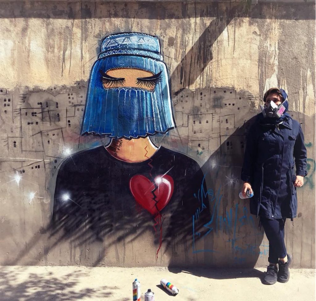 Shamsia Hassani graffiti mural in Kabul